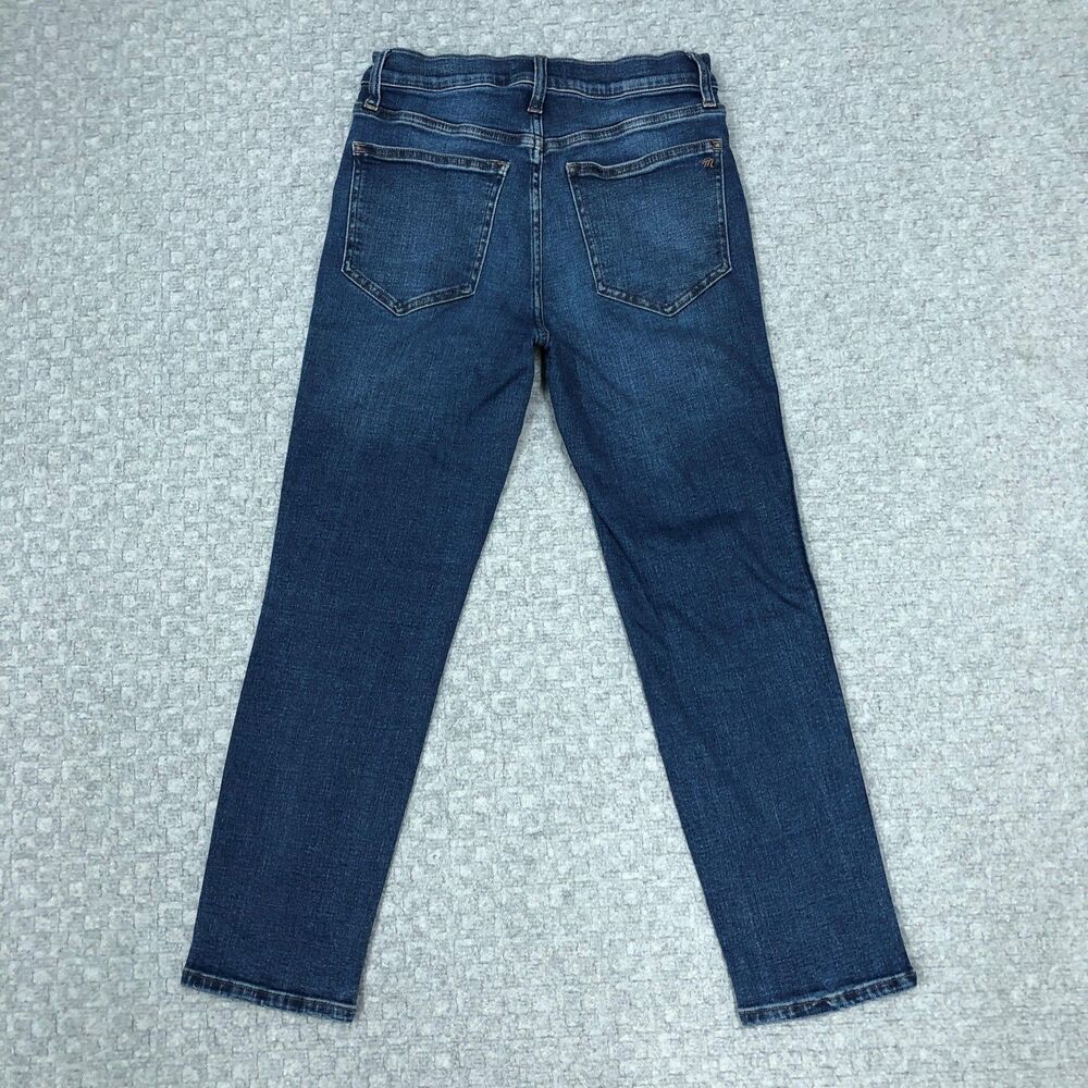 Madewell Stovepipe Jeans Womens 28P Blue Mid Rise Slim Straight Denim Stretch - Picture 2 of 13